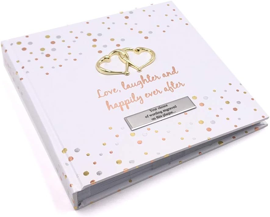ukgiftstoreonline Personalised Wedding Photo Album Love Laughter and Happily Ever After