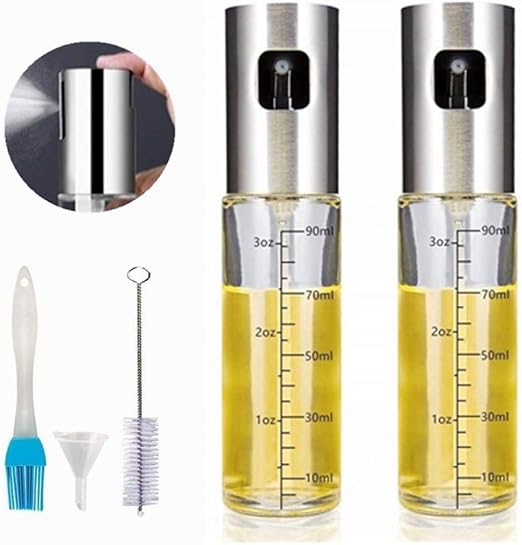 Amazon Co Jp Zhiyangmaoyi オイルスプレー 料理用 100ml オリーブオイル スプレ 該当する油 醤油 調味料 アルコール 2個セット ホーム キッチン