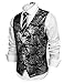 COOFANDY Mens Classic Suit Vest Paisley Floral Tuxedo Dress Waistcoat Vests,Silver Grey,Large