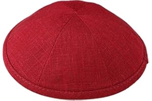Judaica Place Linen Kippah 7" Diameter - Linen 6 Part Kippah - Durable & Lightweight Yarmulkah (Burgundy)