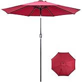 Backyard Expressions 9 ft. Patio Umbrella, Market Table Umbrella w/Tilt and Crank, 8 Ribs