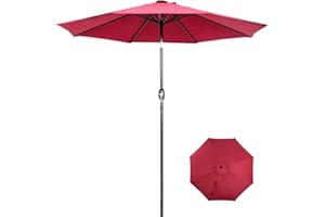 BACKYARD EXPRESSIONS PATIO · HOME · GARDEN Backyard Expressions 9 ft. Patio Umbrella, Market Table Umbrella w/Tilt and Crank, 8 Ribs