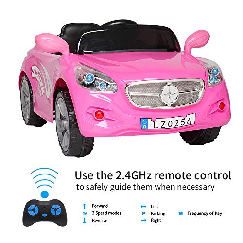 VALUE BOX Kids Ride On Car 12V Battery Motorized Vehicles Electric Cars for Kids with Manual/2.4G Remote Control,LED Headlights,Music,Horn,Safety Belt,Automatic Reset Fuse(Pink) - Thumbnail 3