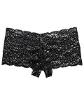 Barbra Lingerie Crotchless Panties Underwear Women Lace Open Crotch Boyshort 1pc