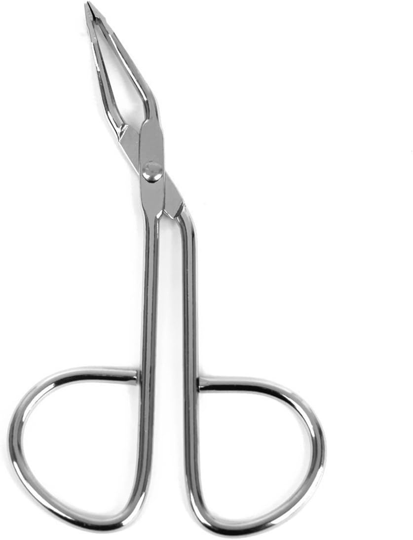 Eyebrow Tweezer Stainless Steel Scissors Shaped Slant Tip Tweezer Clip