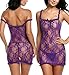 Avidlove Women's Lingerie Set Lace Babydoll Bodysuit Bra Panty Garter Skirt Set (4563_PU_L, 4563_PU_L)