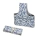 Teamoy 2 Pack Canvas Knitting Tote Bag and Knitting Needles Roll Holder for Yarn, Knitting Needles(14 Inches), Supplies and More, Perfect Size for Knitting on The Go(Large,Blue Flowers)