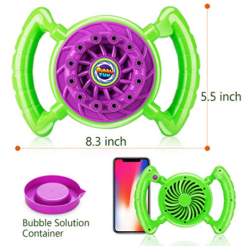Bubble Machine, Tencoz Automatic Handheld Bubble Maker with A Bottle of Bubble Solution Over 800 Bubbles per Minute Bubble Machines Toy for Kids Baby Toddlers Bath Parties Wedding