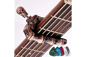 KOLDOT Guitar Capo Skull Capo for Acoustic and Electric Guitar Skeleton Head Ukulele Capo for Banjo Mandolin Bass and Classical Guitar Comes with 5 Picks