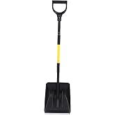 Zerodis Snow Shovel Heavy Duty with D Grip Handle, Aluminum Strip, 44.5 Inch, Portable Snow Pusher for Driveway Home Garage