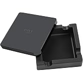 Cigar Ashtray with lid,Silicone Outdoor Ashtray for Outside Patio Tabletop Decor,Large Cigar Holder Ash tray Outdoors Indoors,Cigar Smoking Accessories Ashtrays for Men Dad Husband Boyfriend (Black)