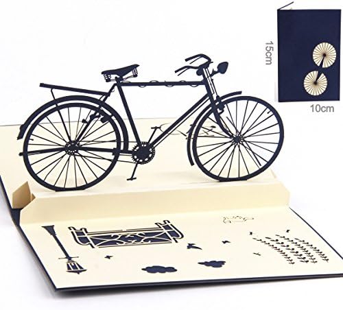 CLSstar 3D Pop Up Card Birthday Gift Greeting Cards Bicycles Series (Bicycles)