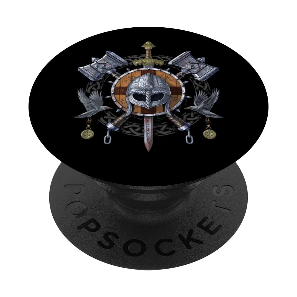 Viking Warrior Hammer Norse Runes Nordic Pagan PopSockets Swappable PopGrip