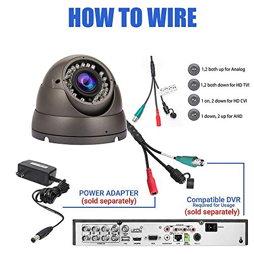 Security-Dome-Camera-Anpviz-1080P-20MP-4-in-1-AHDCVITVICVBS-CCTV-Cameras-with-28-12mm-Varifocal-LensWaterproof-Outdoor-Surveillance-Camera-Dark-Grey