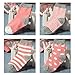 Pro1rise®4 Pairs Heathered Baby Girls Toddler Ankle Striped Basic Socks 0-12 Months