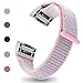 iGK Nylon Replacement Bands Compatible for Fitbit Charge 2, Premium Woven Nylon Adjustable Replacement Bands Breathable Sport Strap with Metal Connector Pink Small