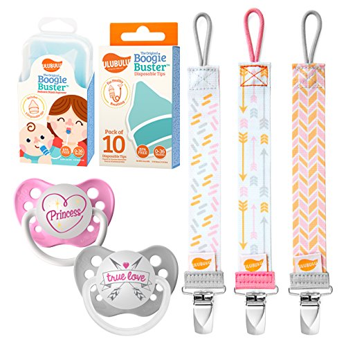 Ulubulu Princess and True Love Designs/Girl Pacifier Clip Combo/Nasal