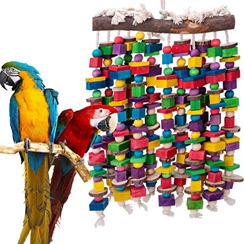 Deloky Extra Large Bird Parrot Chewing ToyMulticolored Natural Wooden