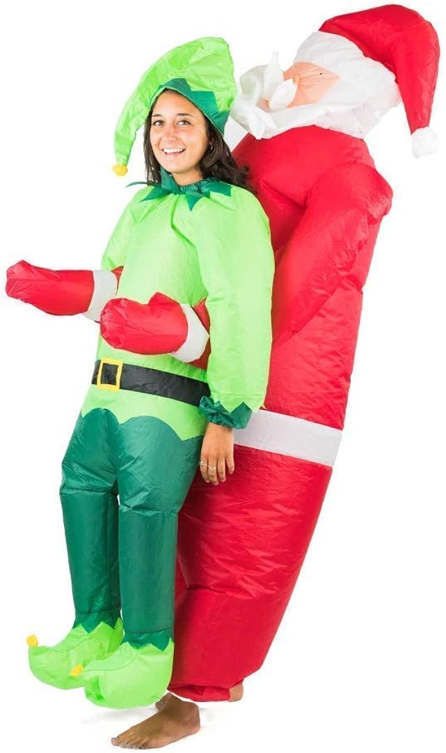 Bodysocks® Inflatable Santa Carrying Elf Costume BigaMart