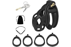 Male Chastity Cage Cock Cage Lightweight Chastity Cages Device with 4 Double face Rings Male BDSM Bondage Adults Sex Toys for