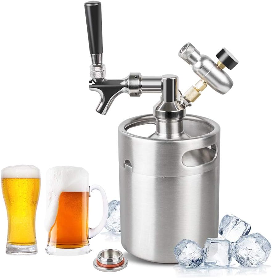 68oz Mini Beer Keg Growler Stainless Steel Keg Coupler Beer Spear