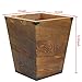 MyGift Dark Brown Torched Wood Design Waste Bin/Small Decorative Trash Can for Bedroom, Bathroom & Office