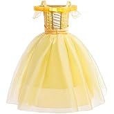 Dressy Daisy Toddler Girls' Princess Costumes Fancy Dress Up with Accessories Halloween Birthday Party Outfit Yellow