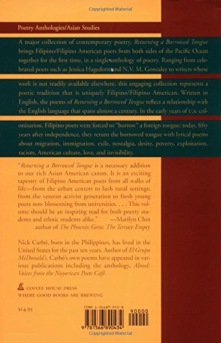 Amazon Com Returning A Borrowed Tongue An Anthology Of Filipino And Filipino American Poetry 9781566890434 Carbo Nick Books