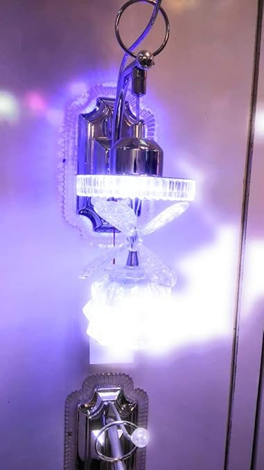 SAH Metal and Glass Antique Style Single Wall Lamp (White)