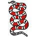 Red Snake Embroidered Iron-On Applique Patch, Embroidery Patch by 1 pc, 11-1/2'', TR-11295