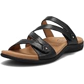 Taos Double U Premium Leather Women&rsquo;s Sandal - Stylish Adjustable Strap Design with Arch Support, Cooling Gel Padding for All-Day Enjoyment and Walking Comfort