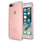 iPhone 7 Plus Case,iPhone 8 Plus Case, Amuoc Crystal Clear Cover Case [Shock Absorption] with Transparent Hard Plastic Back Plate and Soft TPU Gel Bumper (Clear)