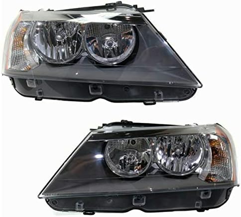 Partomotive For 11-14 BMW X3 Front Headlight Headlamp Halogen Head Light Lamp w/Bulb Set Pair