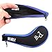10L0L Golf Head Covers, Neoprene Zippered Golf Club Head Iron Covers - Set of 10 (Black and Dark Blue)