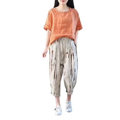 Amazon ハーレム パンツ アラジンパンツ くるぶし丈 裾 ウエストゴム