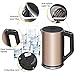 Electric Kettle Temperature Control, CUSIBOX 1.5L Double Wall 100% Stainless Steel Water Kettle with Keep Warm Function, 1500W Fast Boil Cordless Tea Kettle with Auto Shut-Off & Boil Dry Protection