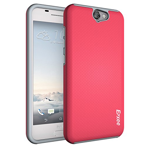 HTC One A9 Case, Epxee ARMOR Defender Heavy Duty Protection Impact Resistant Shockproof Slim Fit TPU Plastic Dual Layer Protective Case Cover for HTC One A9 (Pink)