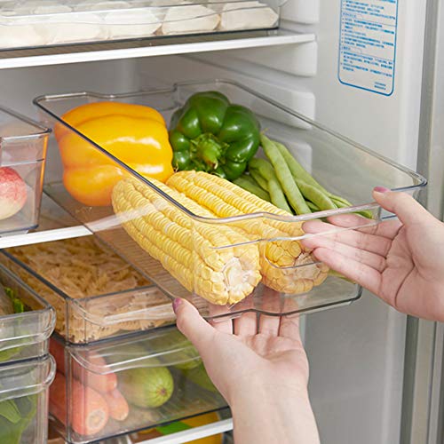 homyfort Stackable Plastic Storage Bins Organizer - 2 Pack, Clear Pantry Organization with Handles for Kitchen, Freezer, Refrigerator, Cabinets XL - Thumbnail 2