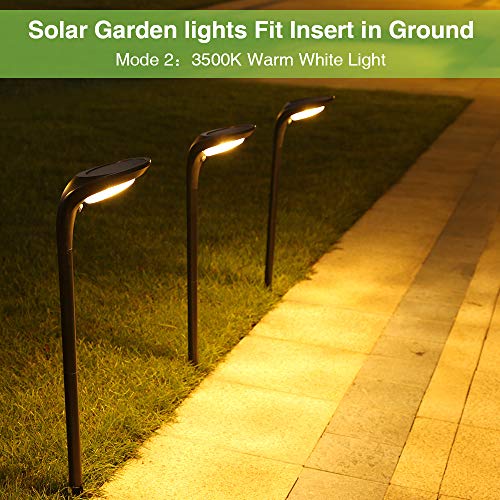 JSOT Outdoor Solar Pathway Lights Landscape Path Light with 2 Modes [Cool White & Warm White] Waterproof LED Spot Lighting Solar Powered Ground Lights for Garden Driveway Lawn Decorations,4 Pack - Thumbnail 2