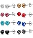 Jstyle Crystal Ball Stud Earrings for Women Girls Disco Ball Earrings Children 8 Pairs 6MM