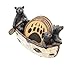 LL Home 3 Black Bears Canoeing Coaster Set - 4 Coasters Rustic Cabin Canoe Cub Decor (Multicolor) (Multicolor)