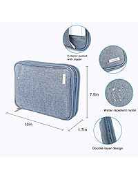 Kootek   Organizador de electrónica de 2 capas con corbata de cable de 59 pulgadas, universal para accesorios electrónicos, bolsa de almacenamiento con cargador para Kindle, Power Bank, teléfono, cable USB