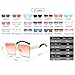 JOJO'S SECRET Oversized Square Sunglasses Metal Frame Flat Top Sunglasses JS009 (Gold/Transparent Red+Gold/Pink, 2.48)