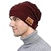 Pococina Unisex Soft Knit Smart Bluetooth Headset Beanie Hat Speakerphone Cap (Wine Red)