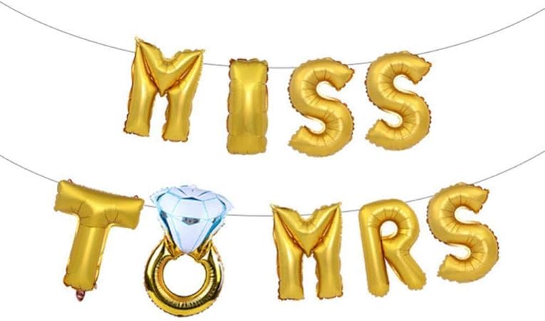 Fdit Palloncini 16 In Fleuret Romantico Lettera Diamante Anello Di Fidanzamento Matrimonio Striscione Decor Oro Amazon It Casa E Cucina