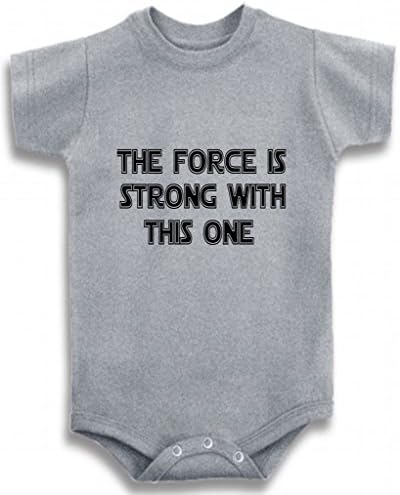 Gray Crew Neck Baby Tee Time Boys' The force is strong with this one funny One piece 12-18 Months