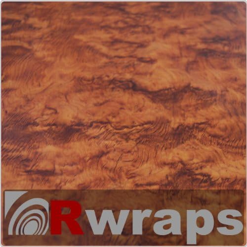 Burlwood (Honey) Wood Grain Film Vinyl Sheet Roll Wrap - 120" Burlwood (Honey)