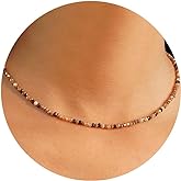 JSJOY Tiny Crystal Beaded Choker Necklaces for Women Colorful Beaded Necklace Dainty Choker Necklaces Simple Boho Jewelry Gifts for Teens Handmade Bead Necklaces Gifts