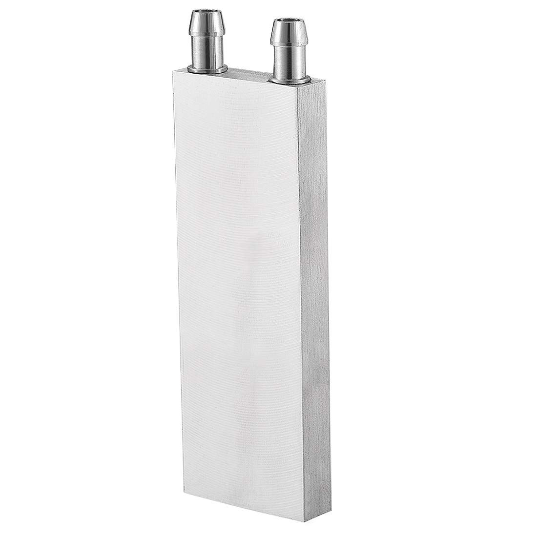 sourcing map Aluminum Water Cooling Block 40x120mm Polished Heatsink with Nozzle for PC Computer CPU Graphics Radiator