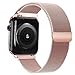Amberwin Compatible with Apple Watch Band 42mm 38mm 44mm 40mm, iWatch Bands Stainless Steel Milanese Loop with Magnetic Closure for Apple Watch Series 4 3 2 1 (Rose Gold, 42/44mm)